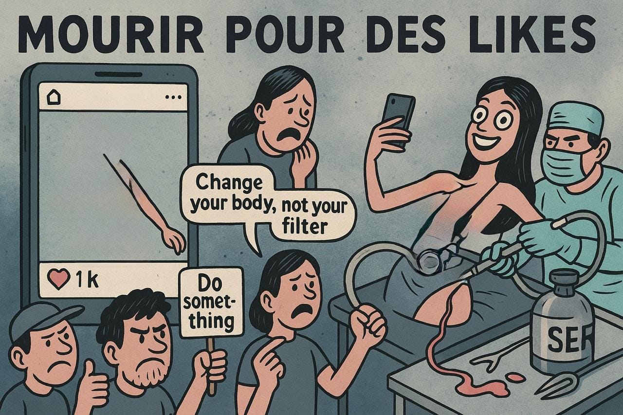 You are currently viewing Mourir pour des likes : la dictature du paraître sur les réseaux sociaux.Quand la quête du corps parfait vire au cauchemar – chronique acide d’une génération sacrifiée sur l’autel du selfie parfait.