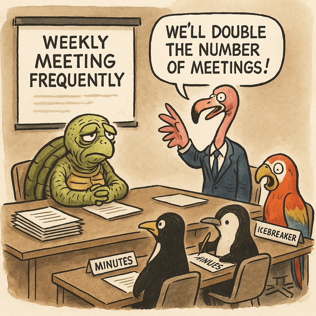 Lire la suite à propos de l’article La tortue et le royaume des réunions infinies